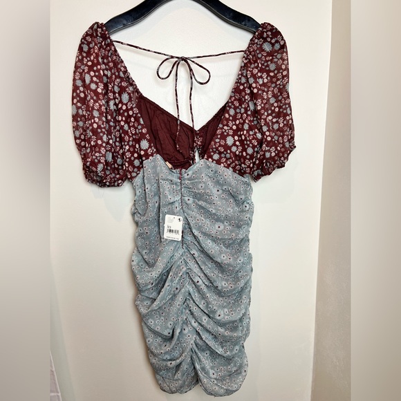 FREE PEOPLE Tessa ruched mini DRESS - Picture 4 of 5